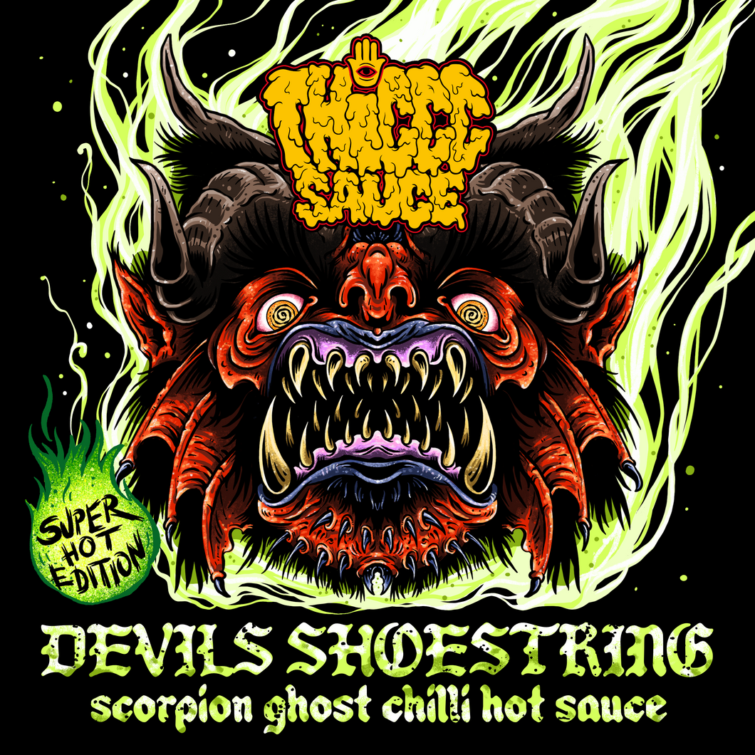 DEVILS SHOESTRING Scorpion Ghost Chilli Hot Sauce *SUPER HOT EDITION*